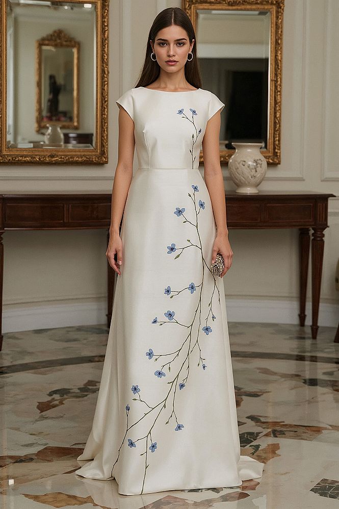 Styling an Elegant A-Line Satin Maxi Dress: Classy Formal Attire
