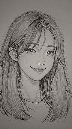 How to Shade Realistic Straight Hair in Cute Sketches