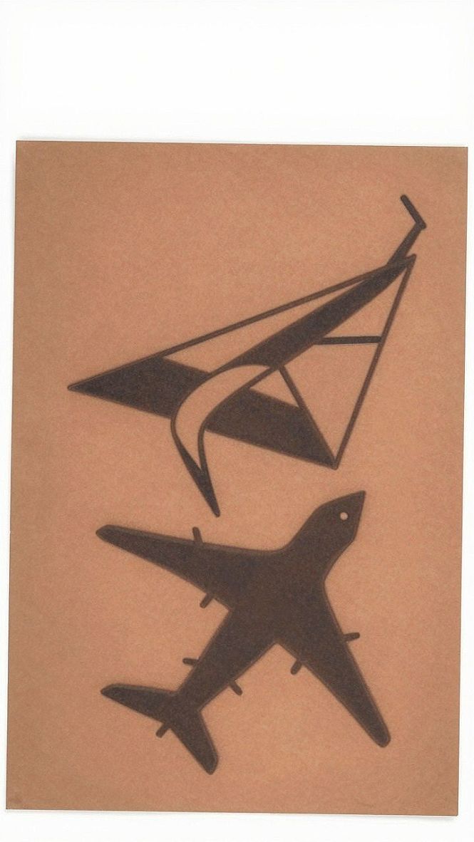 Drawing Minimalist Paper Airplane Art