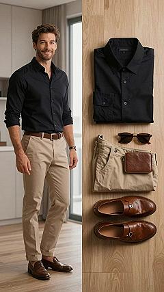 Pairing Dark Shirts With Khaki Trousers for the Office