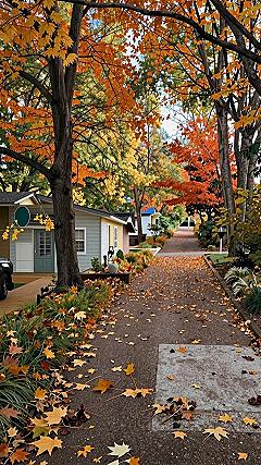 Creating a Welcoming Autumn Walkway With Fallen Leaves