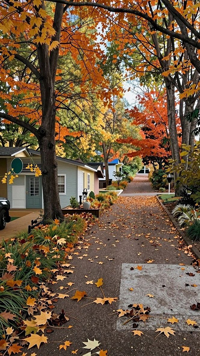 Creating a Welcoming Autumn Walkway With Fallen Leaves