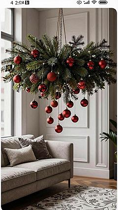 Hanging Evergreen Chandelier Projects for Autumn and Winter