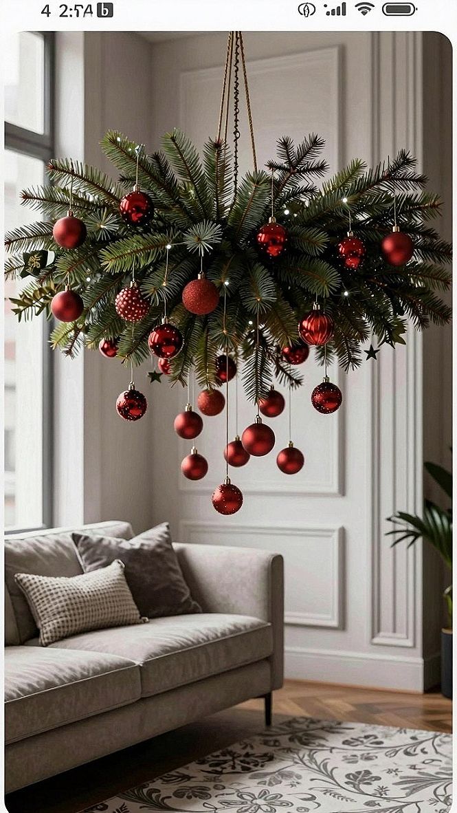 Hanging Evergreen Chandelier Projects for Autumn and Winter
