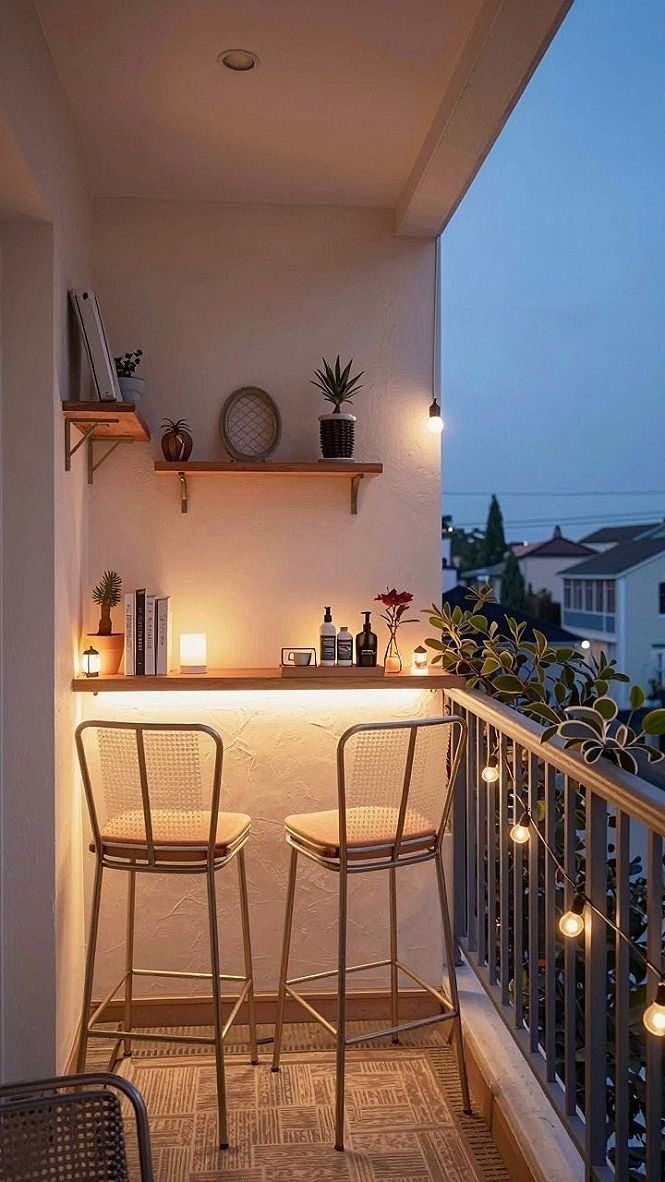 Setting Up a Compact Balcony Bar Counter