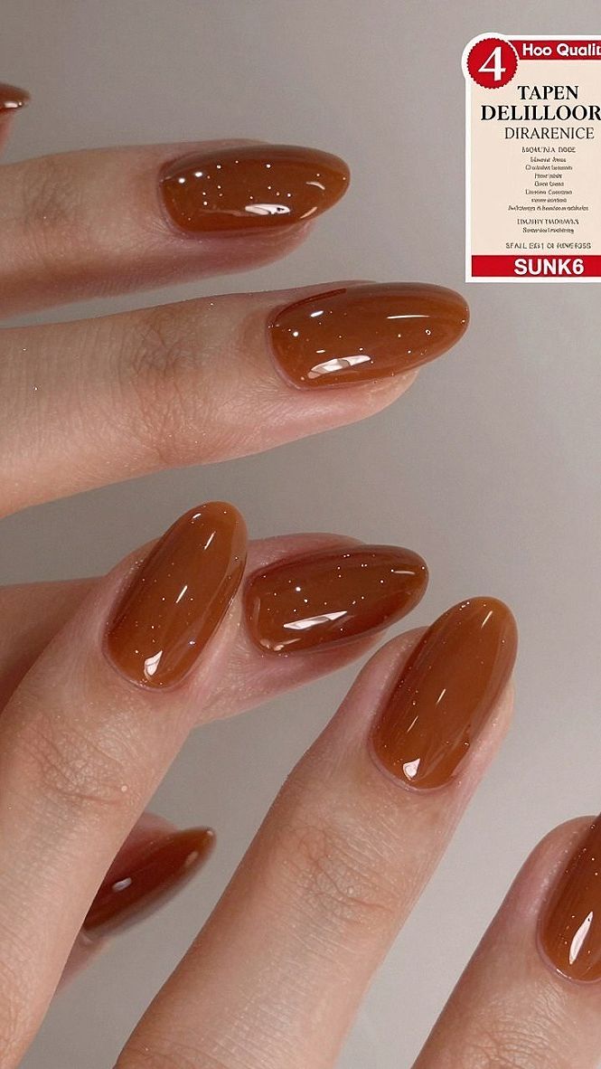 Applying Warm Amber Jelly Rose Pink Nails for Depth