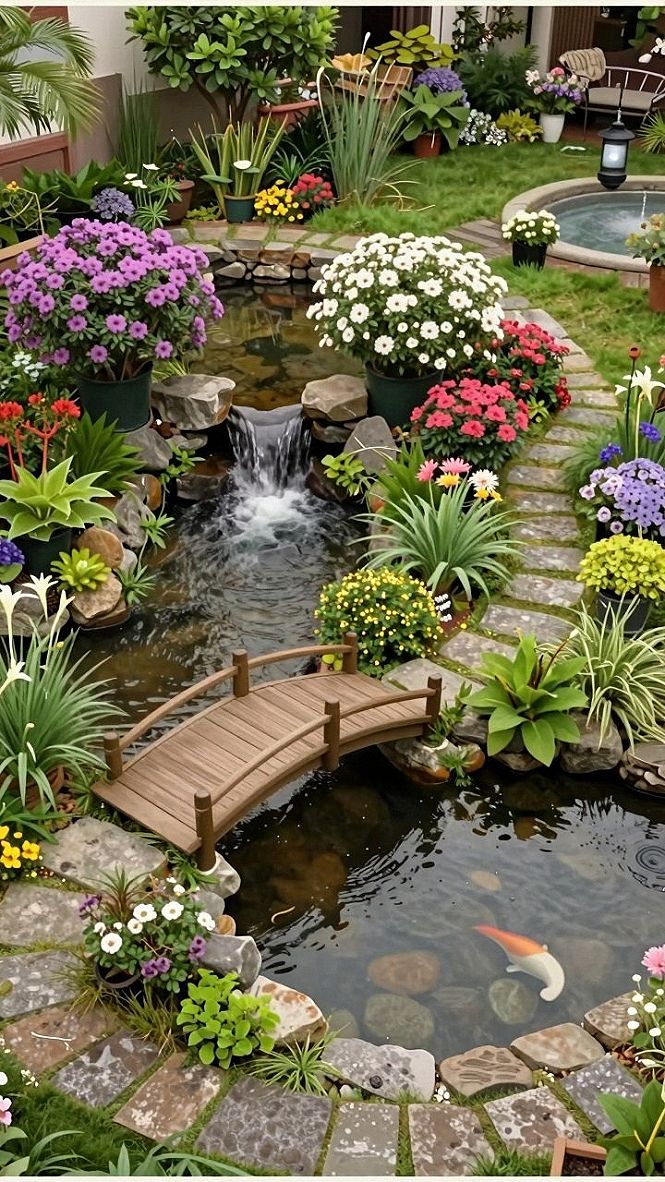 Designing a Peaceful Garden Pond with Lush Borders