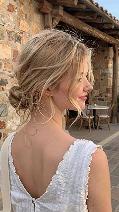 Half Up Textured Twist With Loose Front Strands