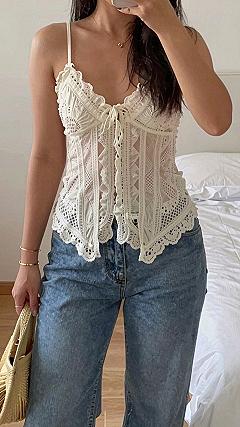 Layering a Lace Camisole Cardigan with Denim