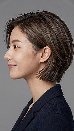 Sleek Side Part Bob With Tucked Ends
