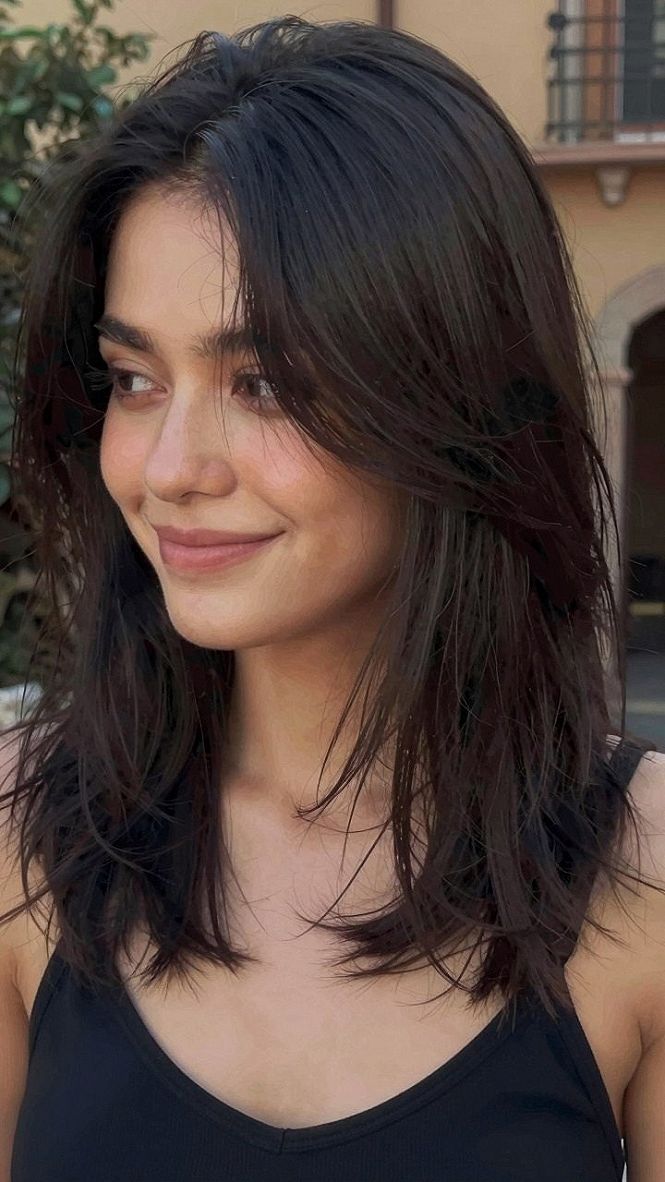 Maintaining Long Curtain Bangs on Medium Length Hair