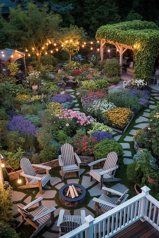 Stunning Garden Oasis Backyard Layouts & Evening Ambiance