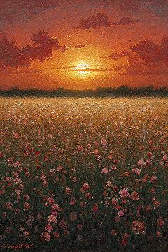 Vibrant Sunset Paintings: High-Quality Flower Wallpapers
