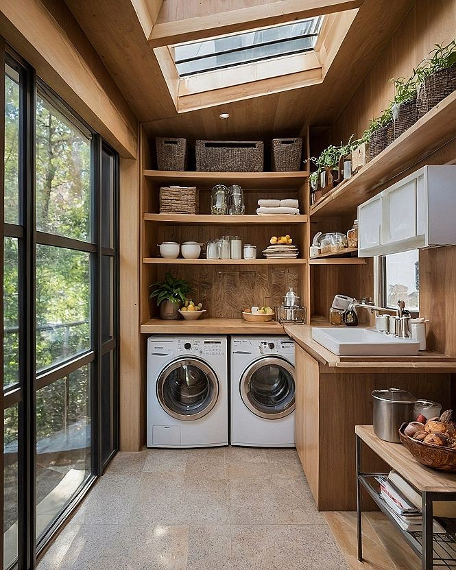 Wood & Metal Laundry Nook