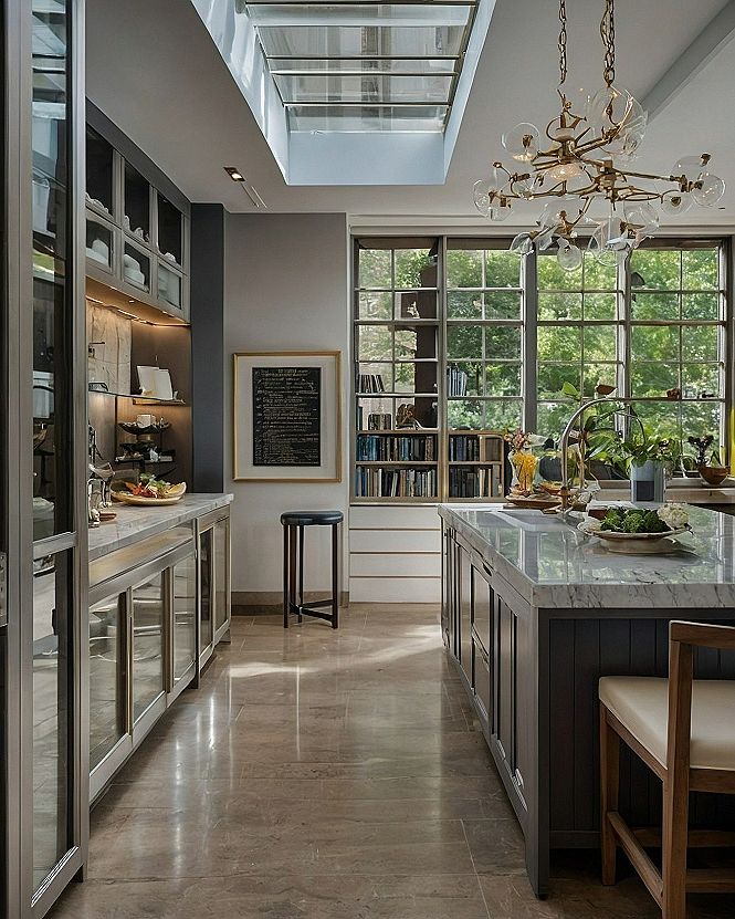 Sleek Modern Kitchen Meets Lush Garden Views