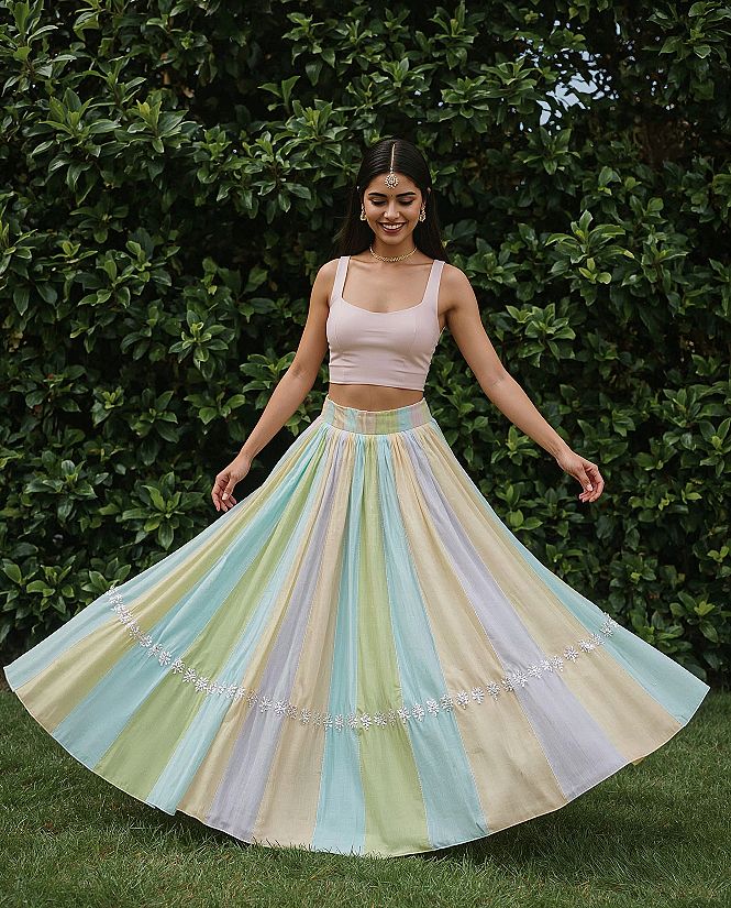Joyful Celebrations: Vibrant Multicolor Lehenga for Festive Occasions