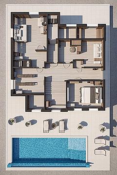 Luxury Living: Modern House Plans with Private Pool & Sun Deck Layouts