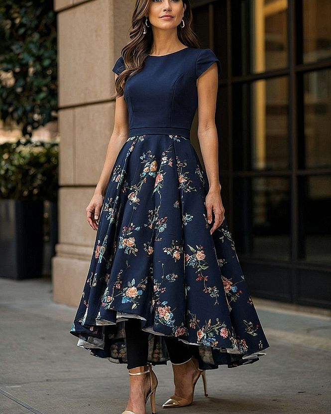 Choosing A Navy Floral Dress For Formal Wedding Events