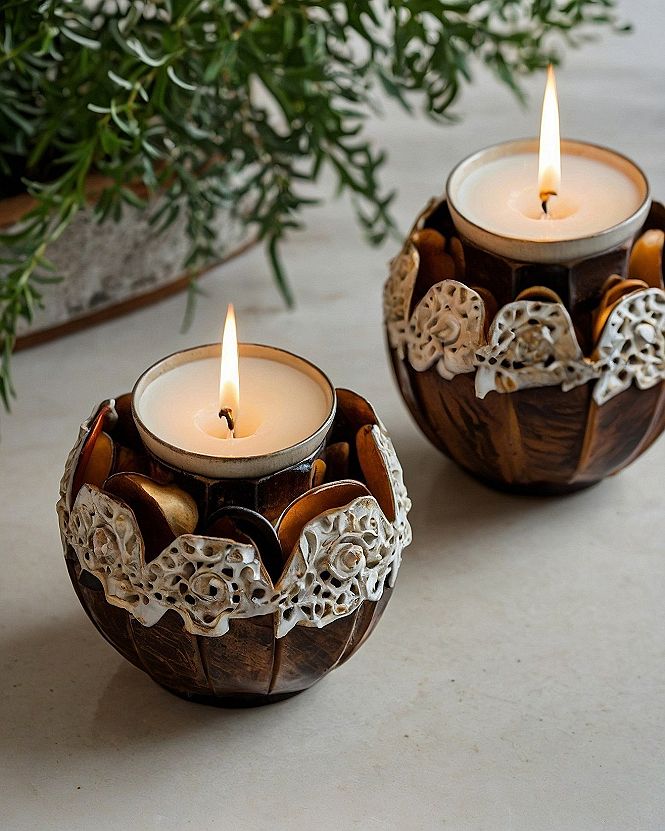 Creating Warm Glow Fall Candle Holders from Glass Jars