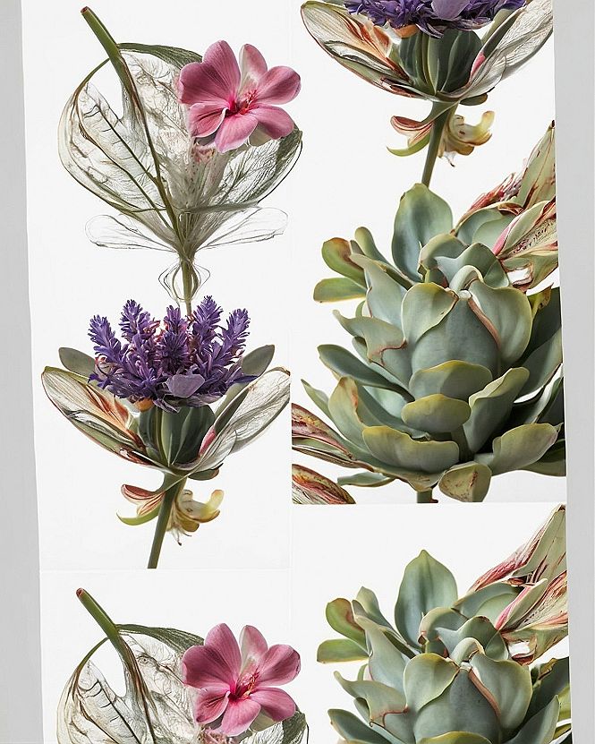 Styling Succulent and Lavender Botanical Wallpaper Patterns