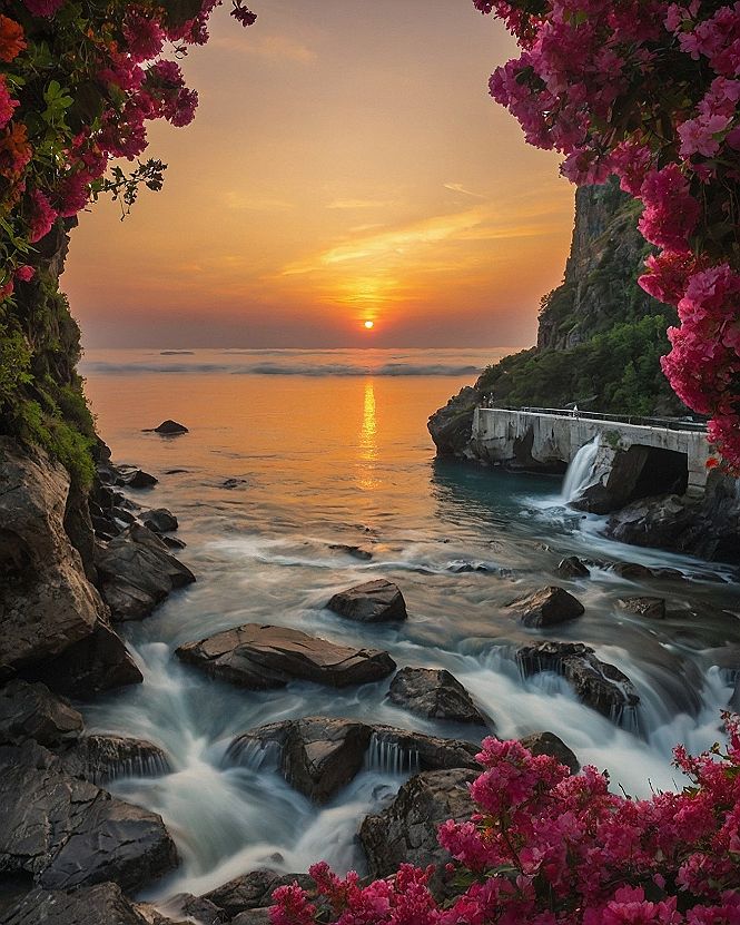 Finding Floral Framed Sunset Views Along Clifftop Paths