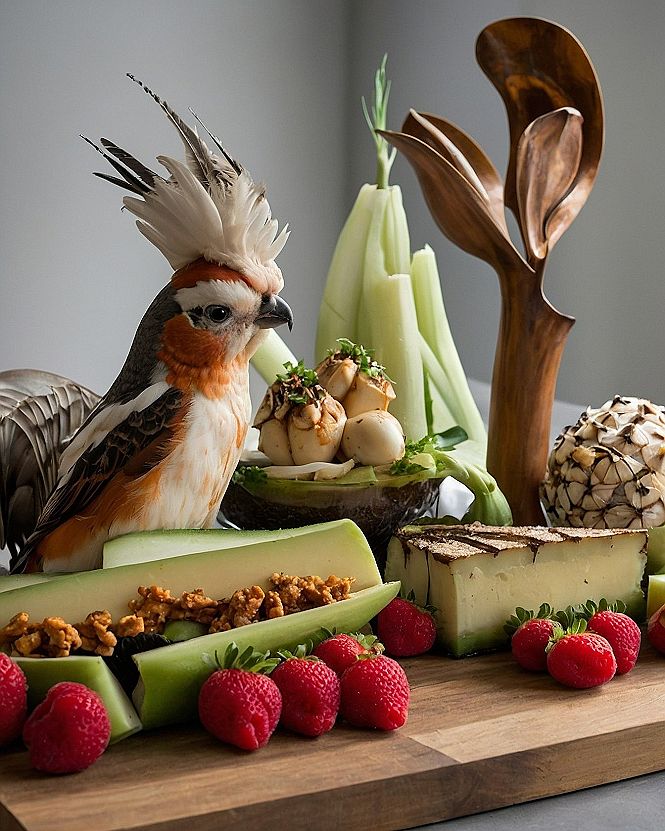 Crafting A Playful Cockatoo Snack Display With Fresh Fruit