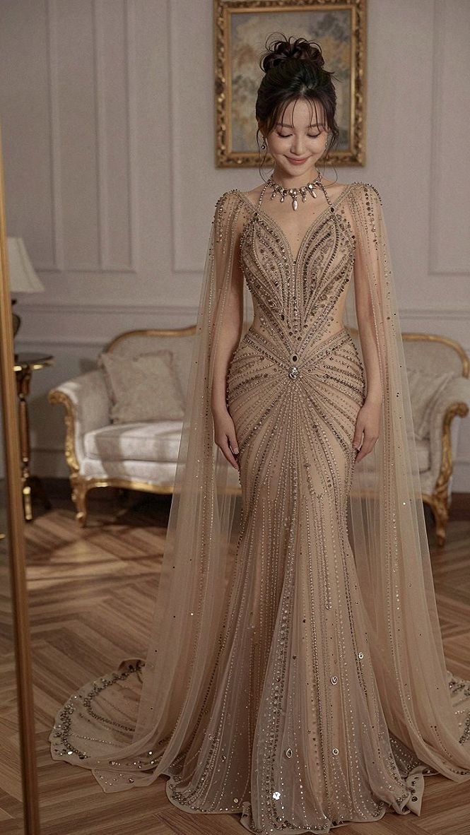 Discovering Unique Beaded Wedding Gowns with Capes