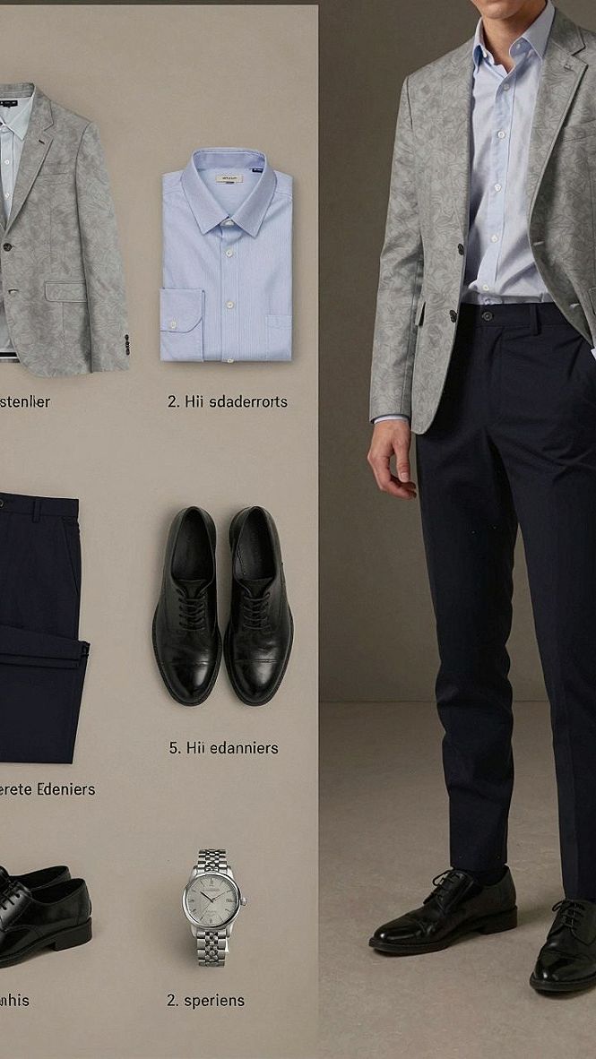 Pairing a Grey Blazer With Crisp Navy Trousers