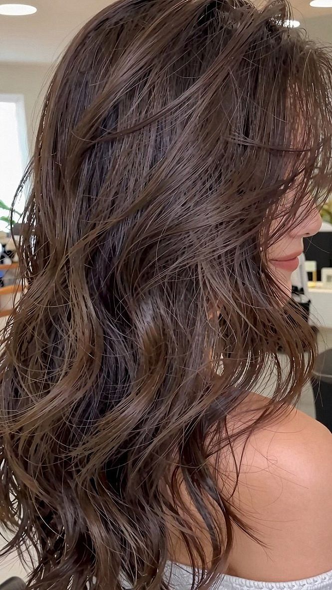 Adding Warm Chestnut Ribbons to Brown Hair