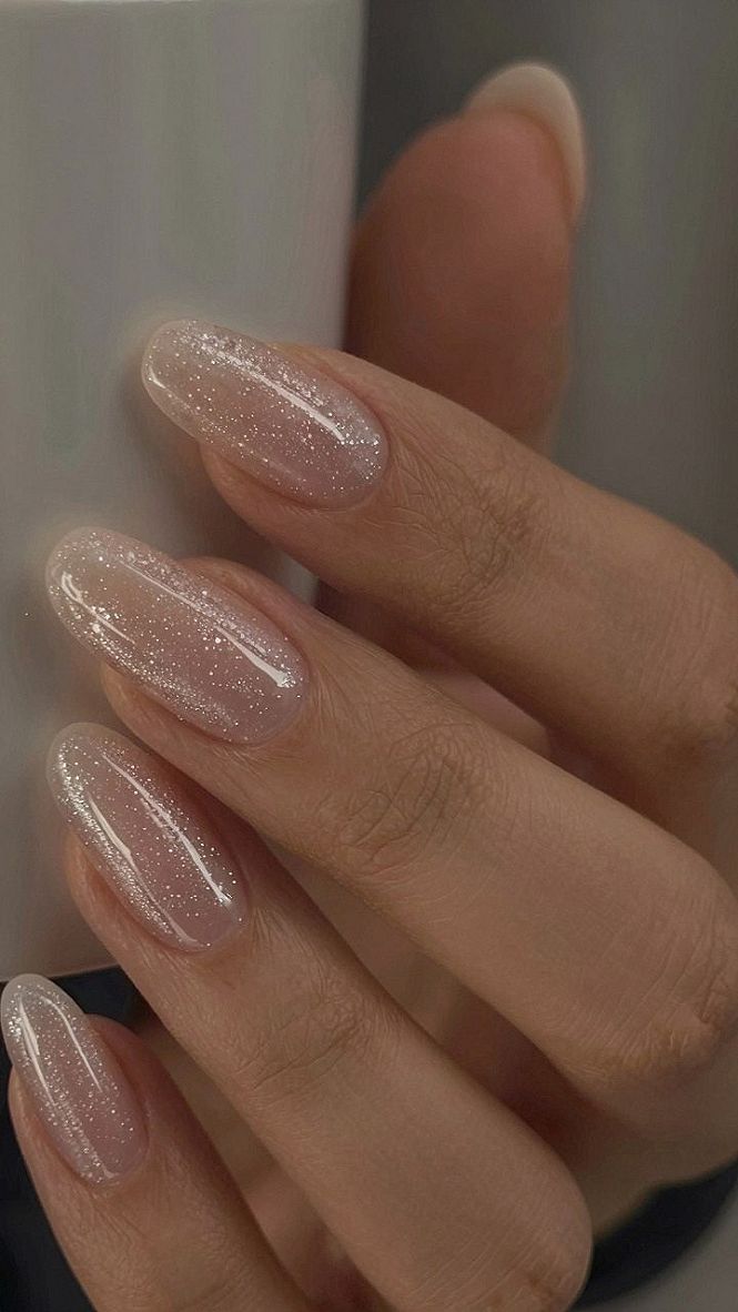 Adding Shimmer Bases to Black French Tip Almond Nails
