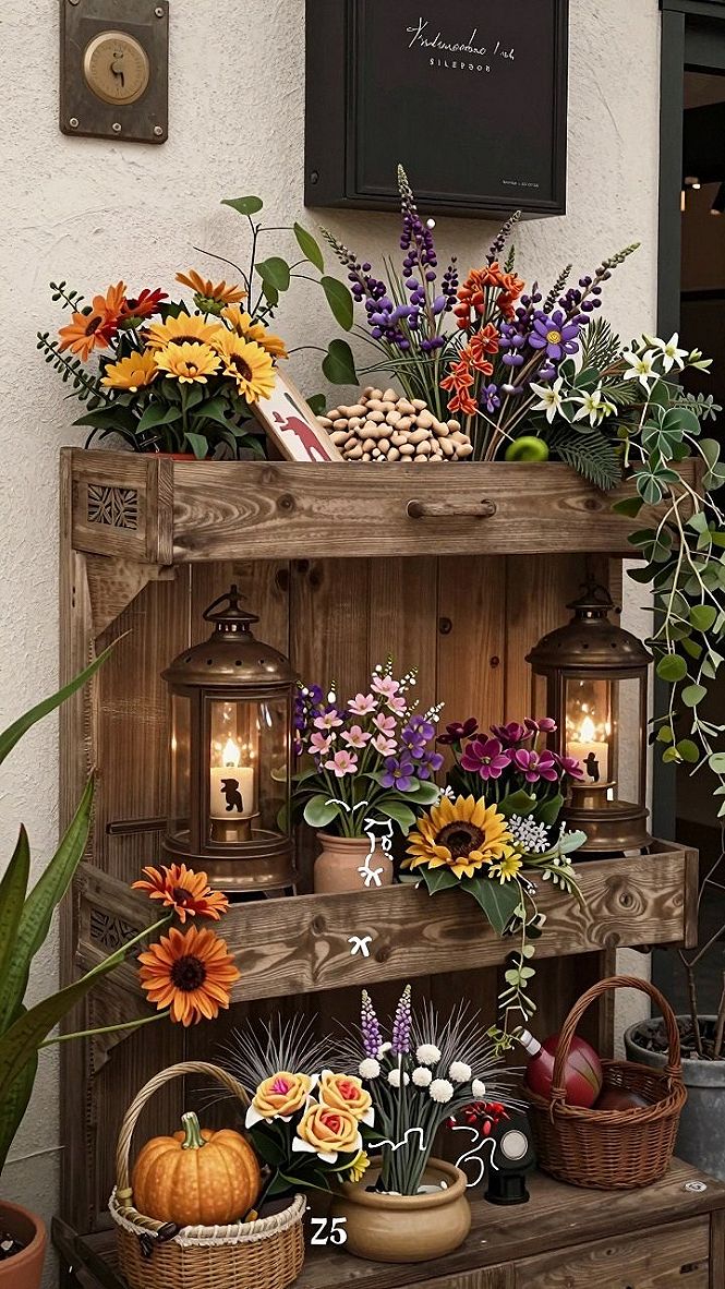 Building a Multi-Tiered Wooden Plant Shelf for Autumn