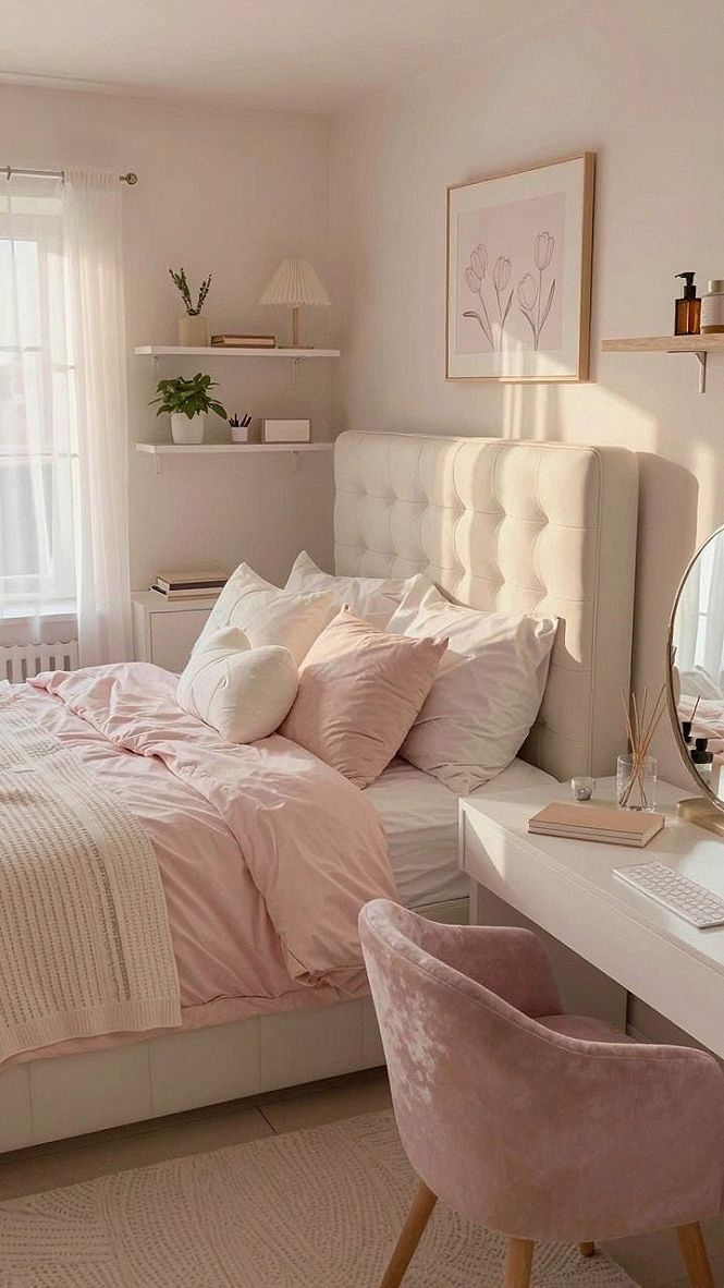 Adding Floral Wall Art Above Your Danish Pastel Vanity
