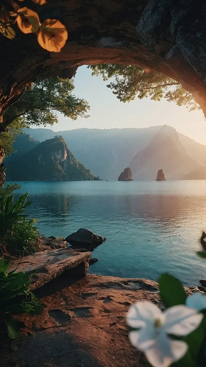 Serene Sunsets Over Tranquil Mountain Lakes