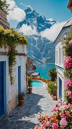 Majestic Mountains Wrapped in a Soft Fog