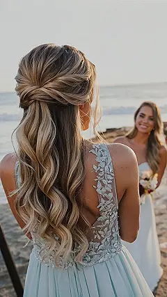 Beautiful Half Up Half Down Hairstyles for Bridesmaids