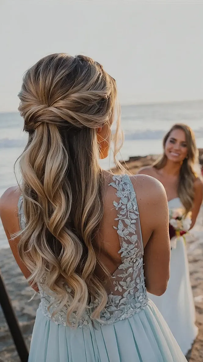 Beautiful Half Up Half Down Hairstyles for Bridesmaids