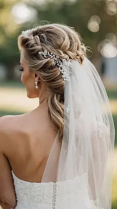 Whimsical Wedding Hairstyles and Veils for All Styles