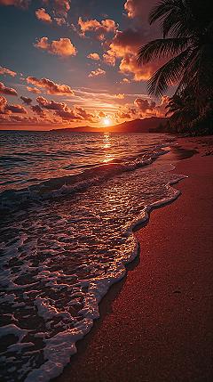 Dreamy Beach Sunset iPhone Wallpaper: Tranquil Ocean Views