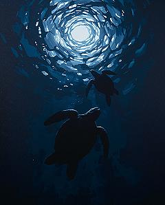 Deep Ocean Photography Art: Serene Blue Hues for Your Dreamy Room