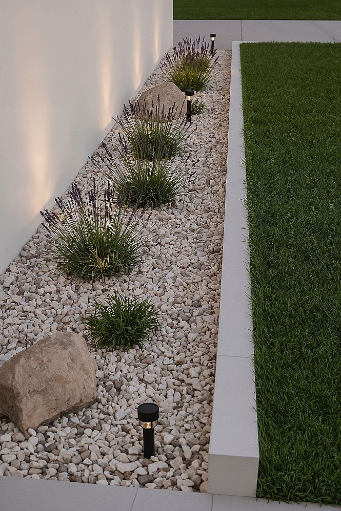 Minimalist Rock Garden: Serene Side Yard Landscaping Ideas