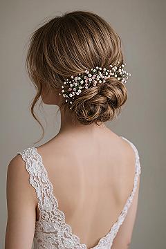 Elegant Spring Wedding Updo with Flowers for Brides