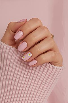 Charming Pink Daisy Nails: Sweet Spring Inspo