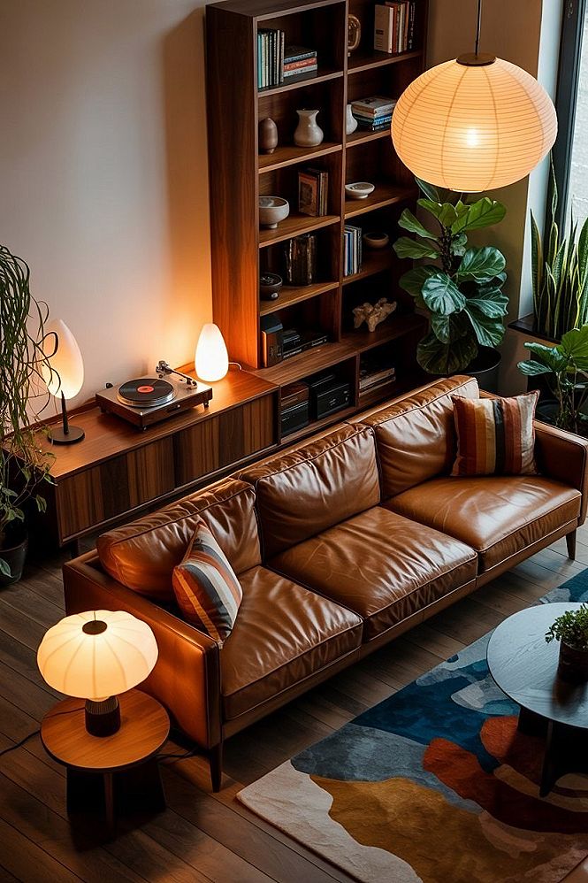 Mid-Century Modern Condo Living Room: Chic Apartment Design