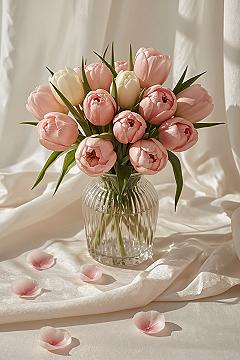 Dreamy Pink & White Tulips iPhone Wallpaper for Spring Aesthetics