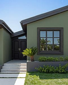 Avocado Green: Chic Minimalist House Exterior Color Ideas