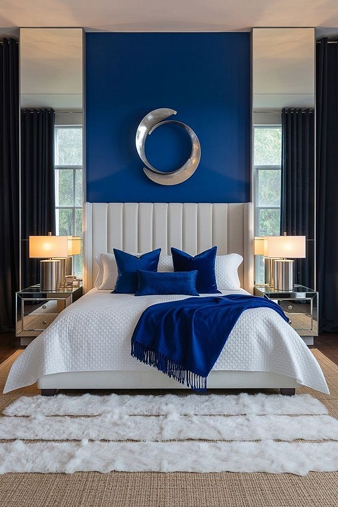 Royal Blue Bedroom Bliss: Chic Modern Home Decor Ideas