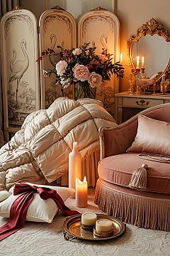 Romantic Pink & Gold: Cozy Girl Bedroom Vintage Decor