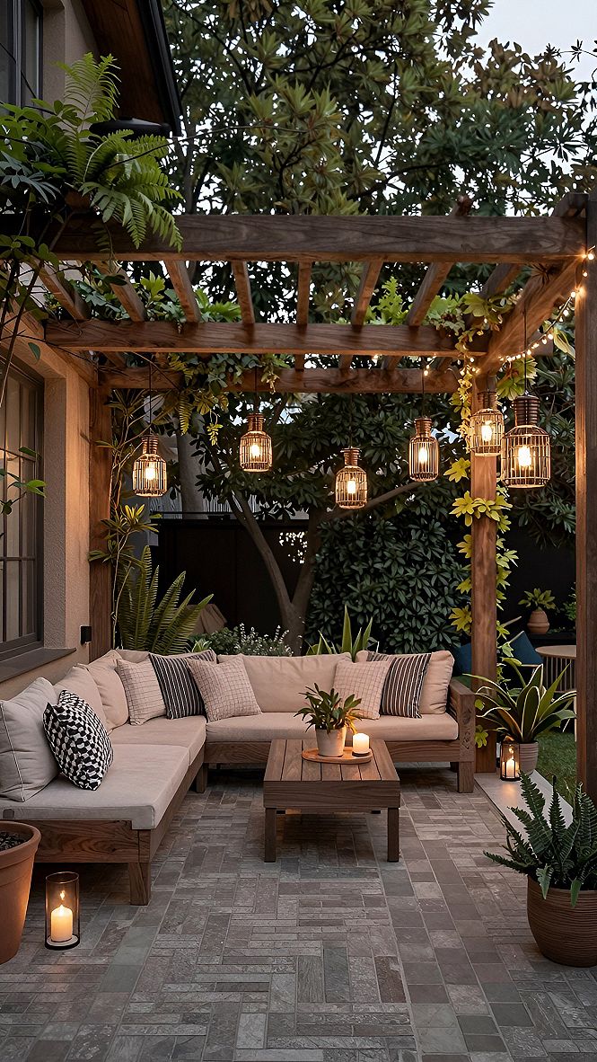 Creating a Cozy Wooden Pergola Lounge Space