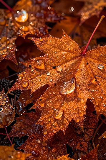 Rain-Kissed Maple Leaf Wallpapers for Fall