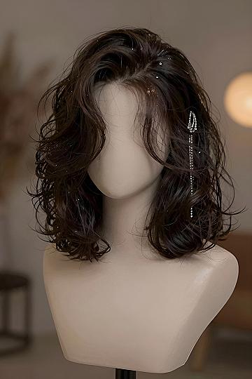 Adding Sparkle Pins to Wavy Medium Hair